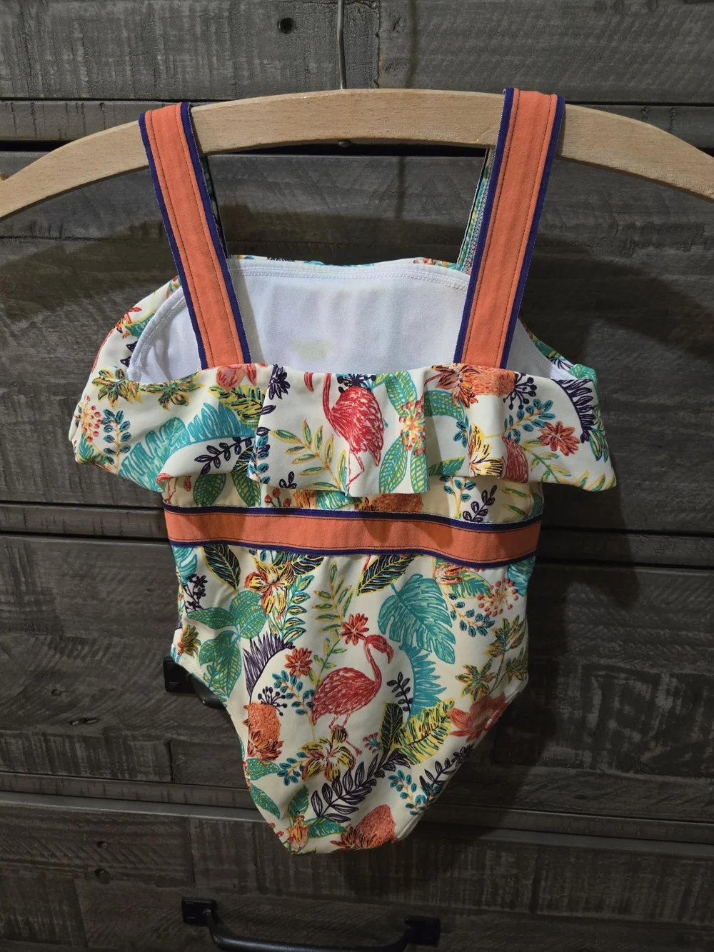 Janie and Jack Toddler Girls Tropical Flamingo Ruffle One Piece Swimsuit Size 2T